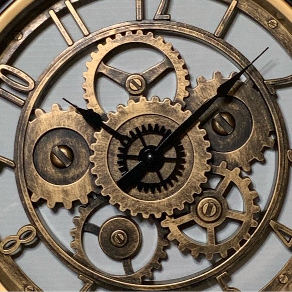 Steampunk Industrial Gear Wall Clock 3D Retro Rustic Vintage Decor Black Bronze - Picture 2 of 16